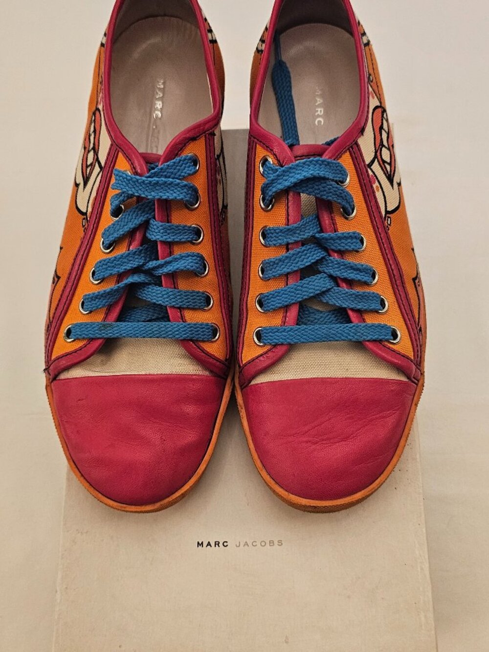 Vintage Marc Jacobs Milly Pop Art Sneakers Size 39 US 8.5 Canvas Leather w Box